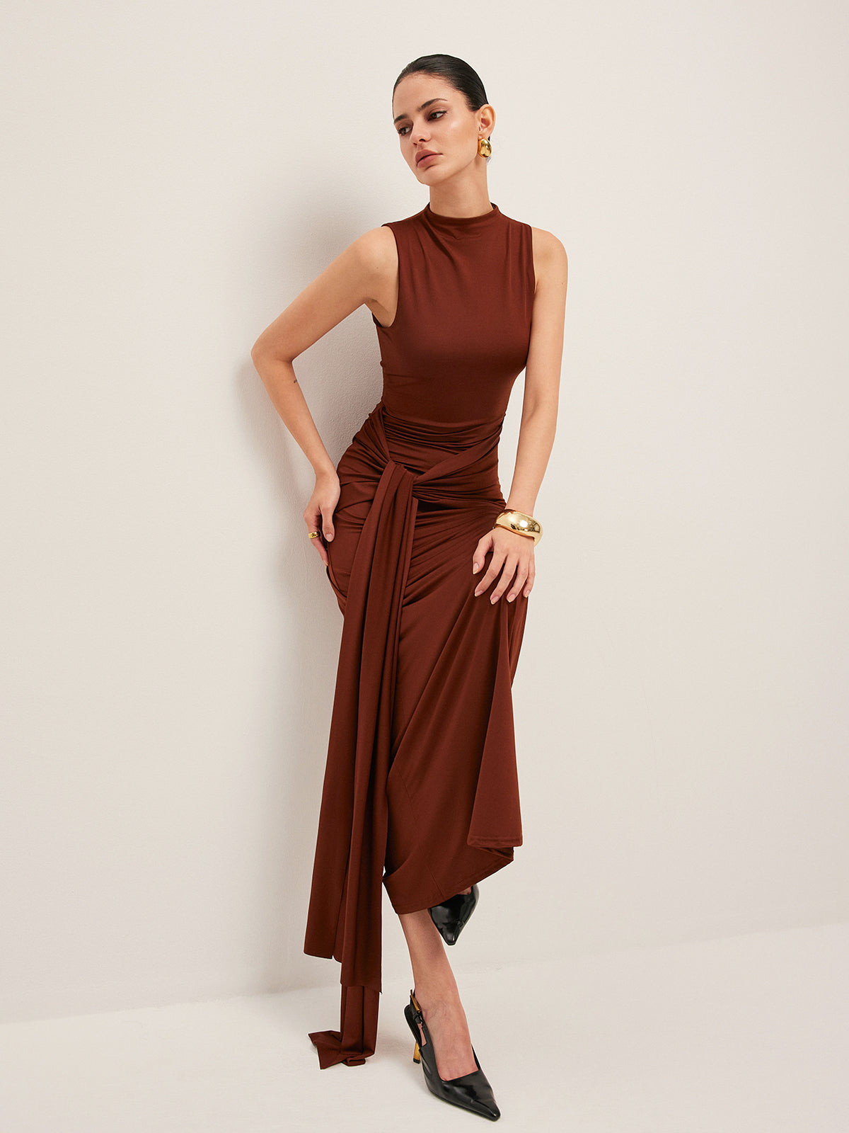 Button Detail Jersey Maxi Dress — Svelte Chic