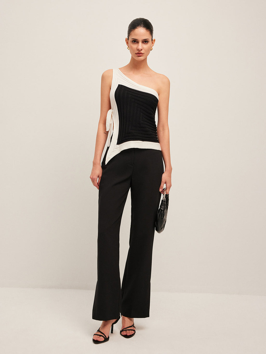 Asymmetric One Shoulder Knit Top — Svelte Chic