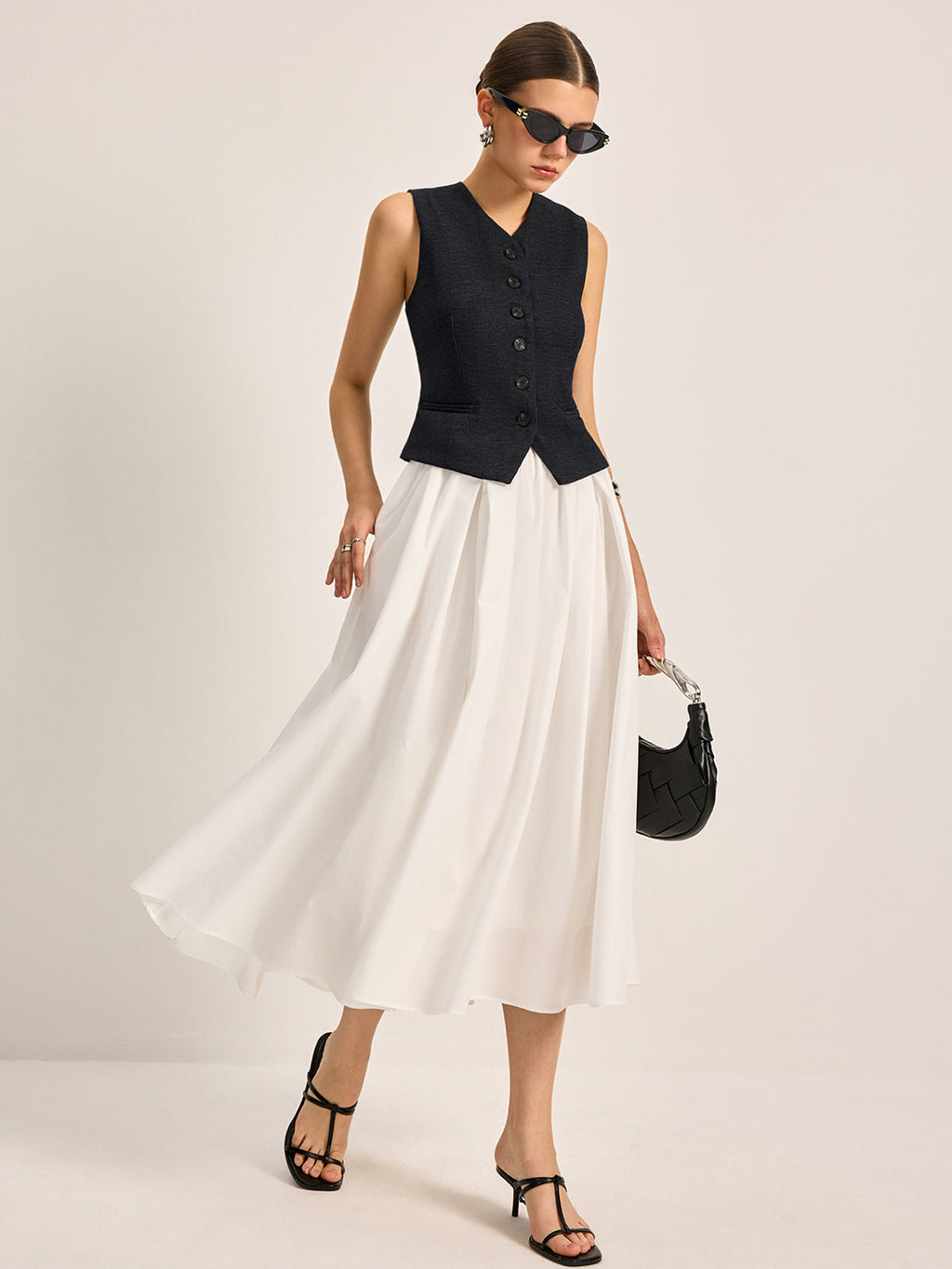 Button Detail Sleeveless Vest — Svelte Chic