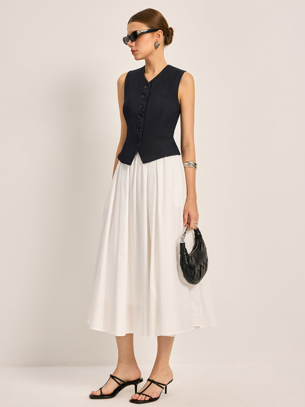 Button Detail Sleeveless Vest — Svelte Chic