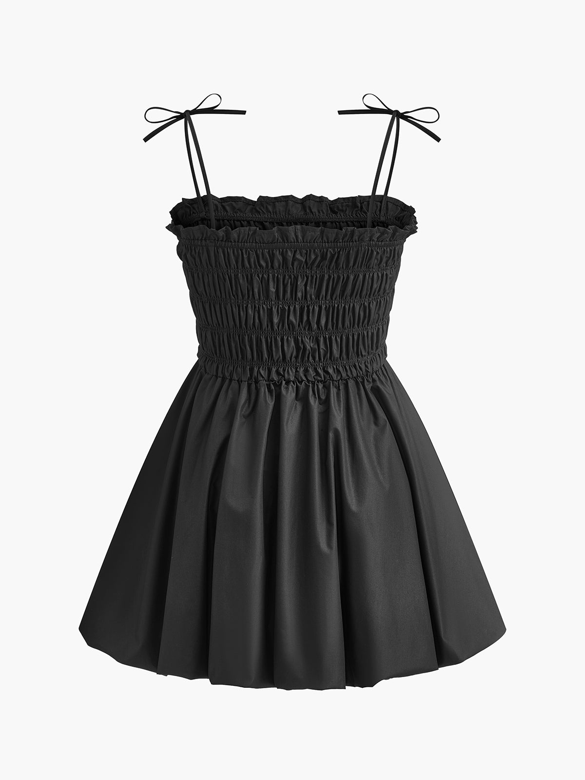 Shirred Bow Detail Mini Dress — Svelte Chic