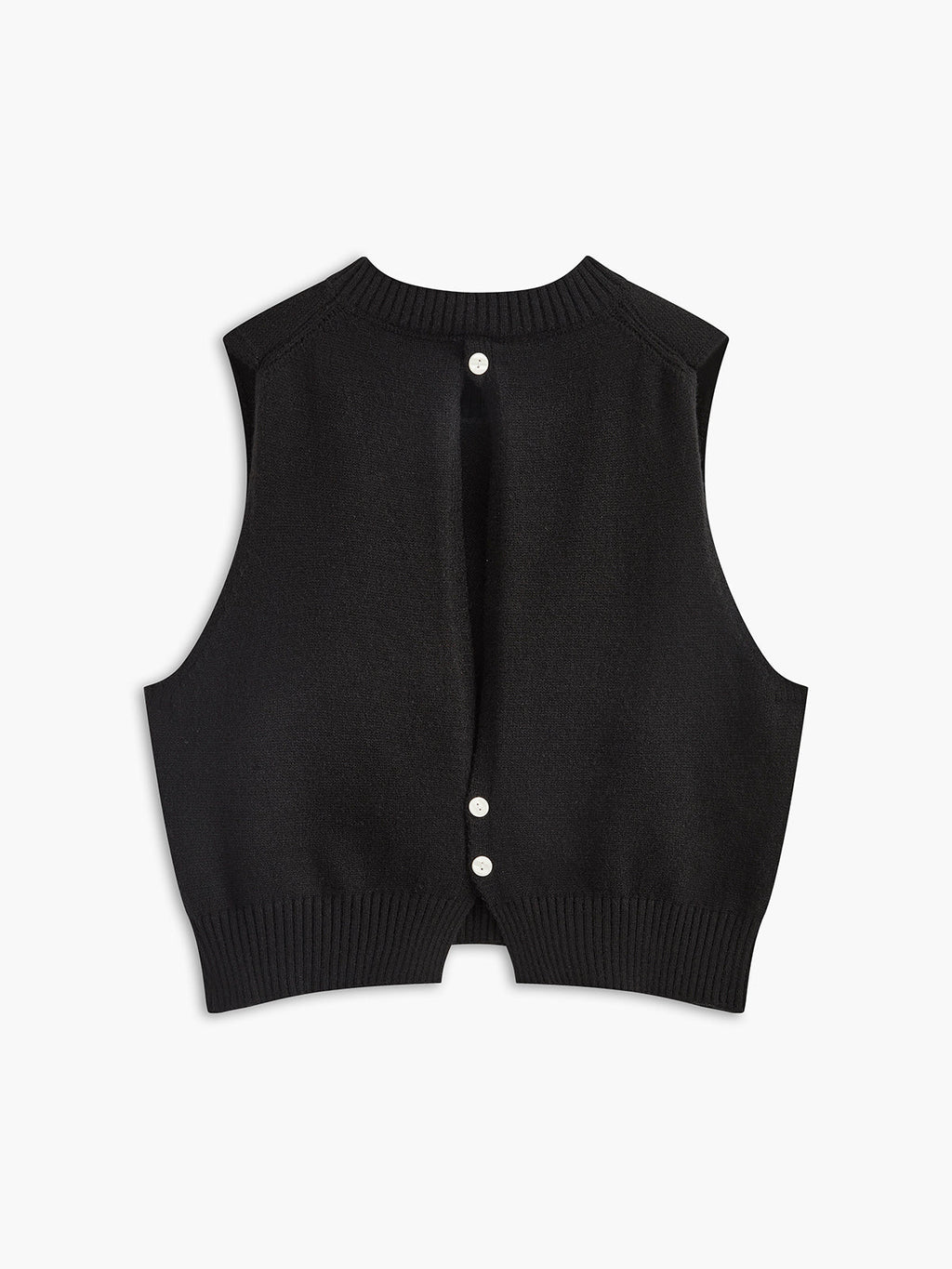 Floral Button Back Knit Vest — Svelte Chic