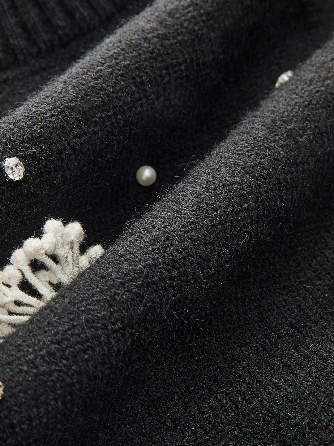 Şık Çiçekli Düğme Arkası Triko Yelek