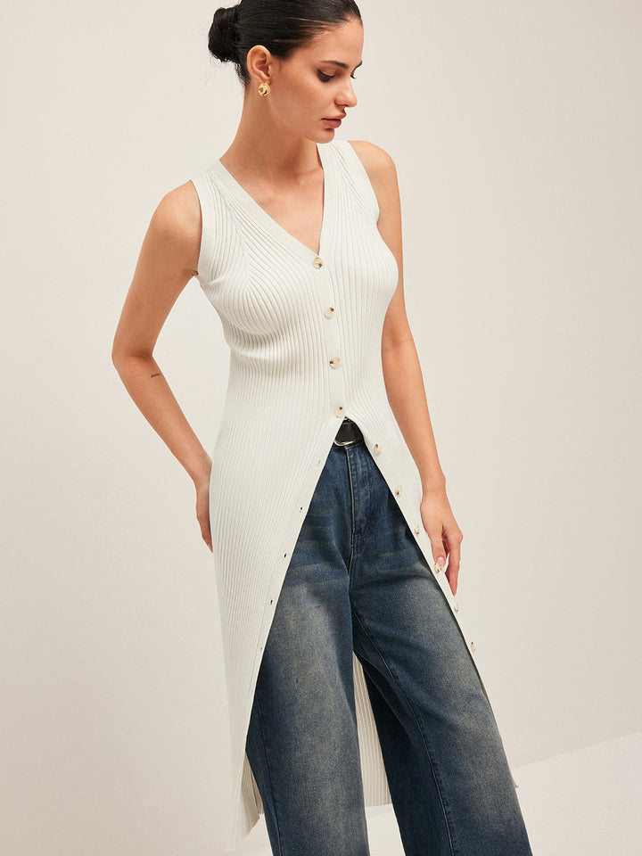 Şık Ribanalı Elbise Şık Düğme Aksanları ile