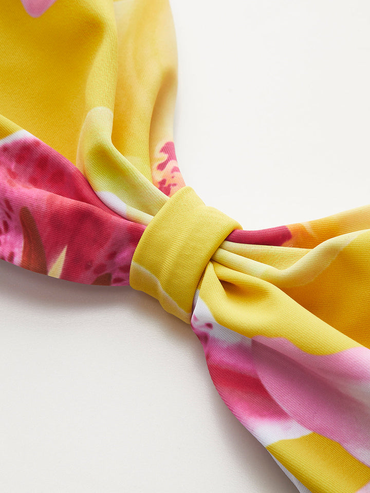 Çiçek Desenli Jarse Bikini Takımı - Yaz Stilini Kucaklayın!