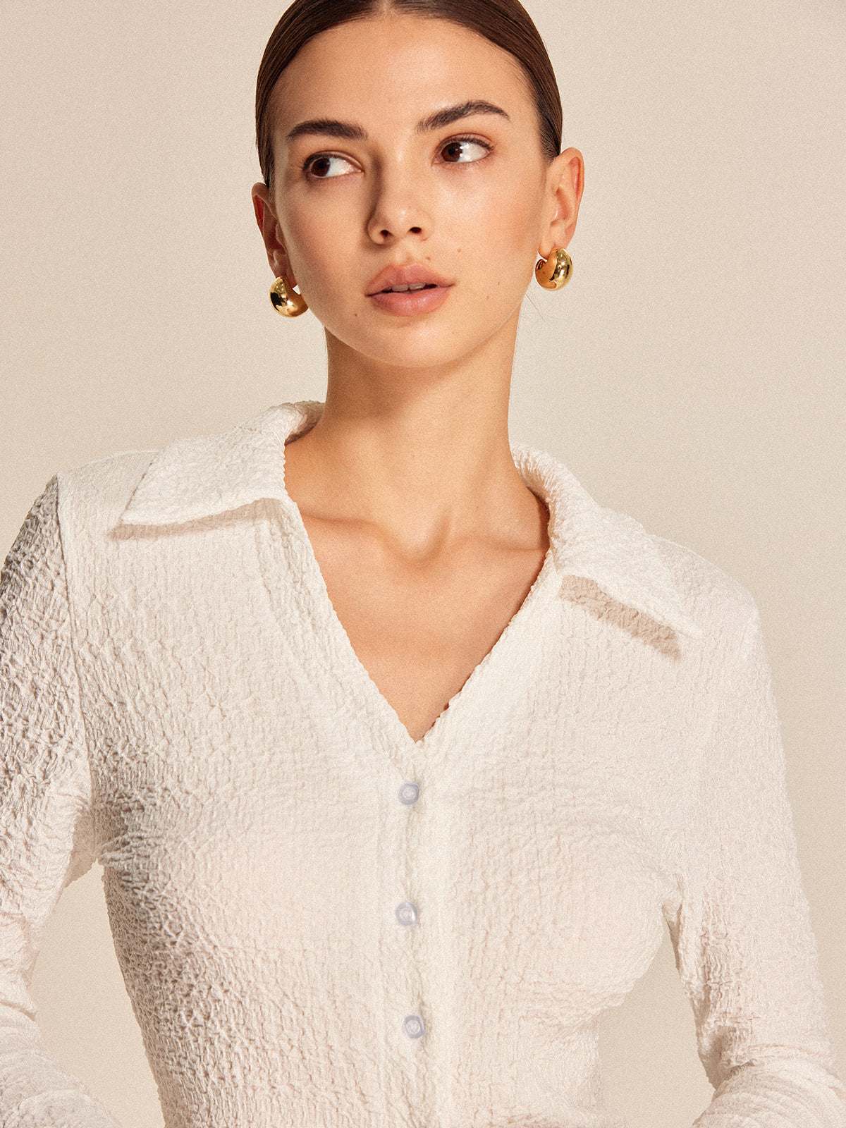 Textured Button Down Shirt — Svelte Chic