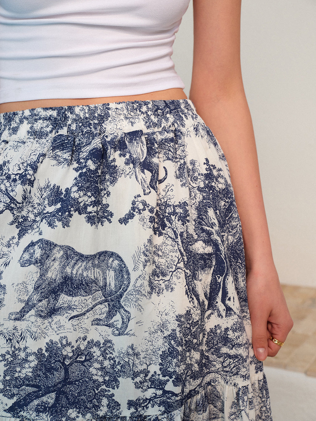 Floral Ruffle Midi Skirt — Svelte Chic