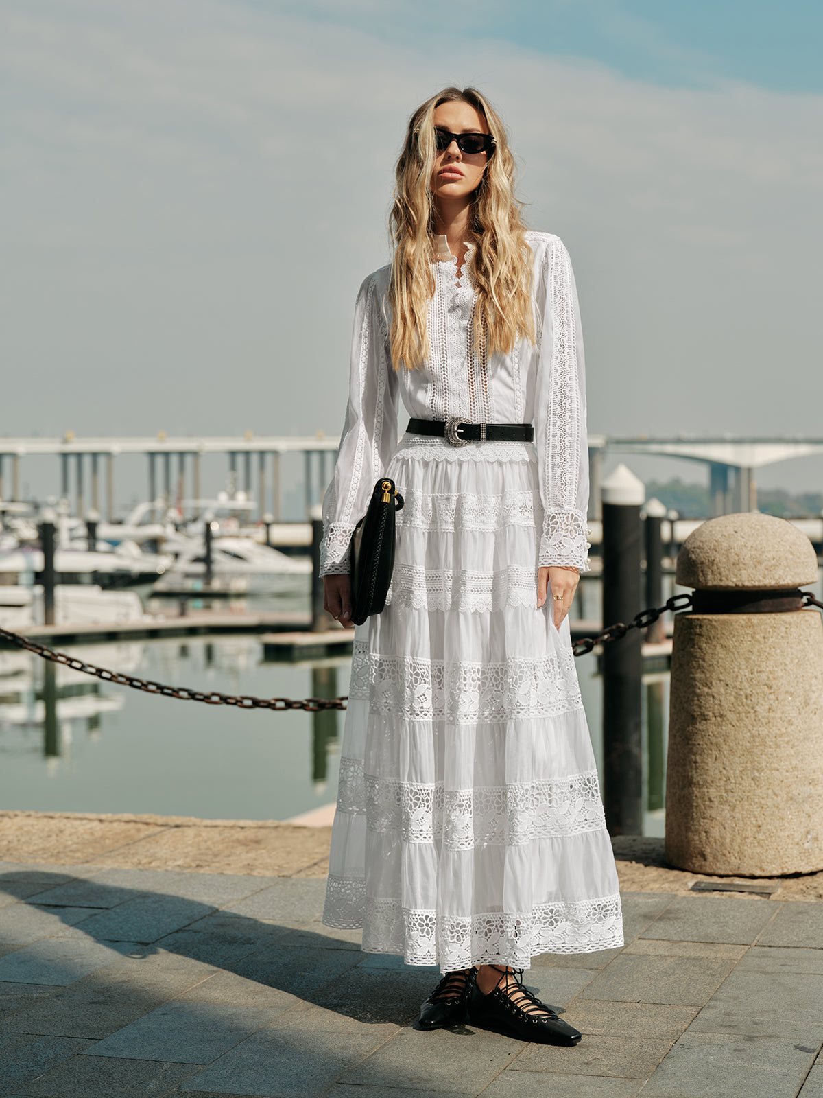 Lace Trim Tiered Skirt Set — Svelte Chic