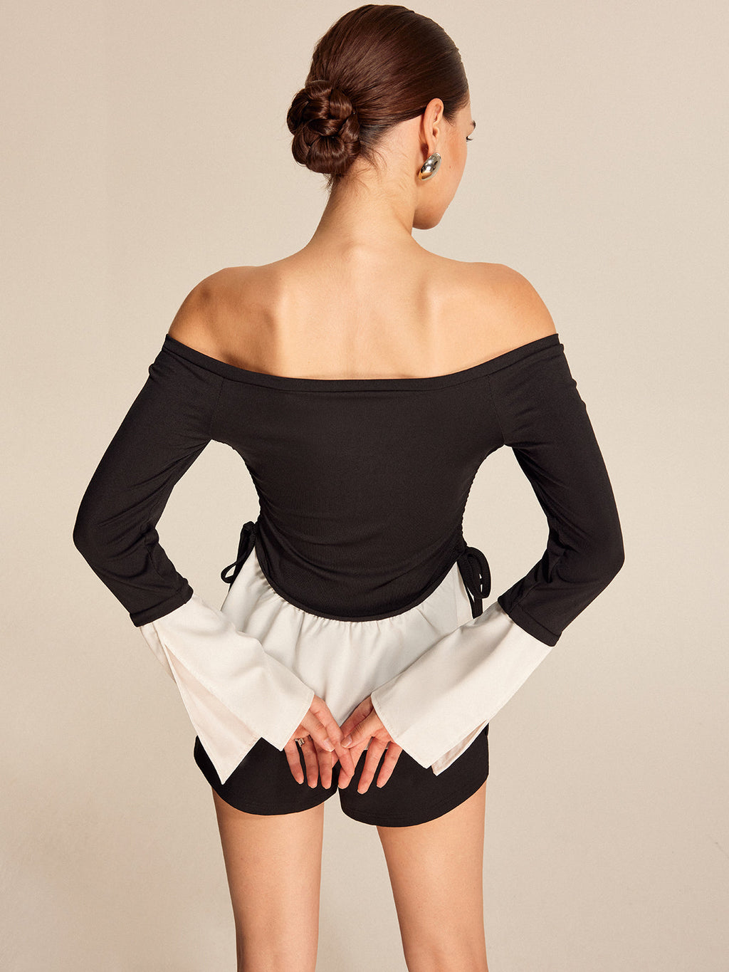 Cold Shoulder Colour Block Blouse — Svelte Chic