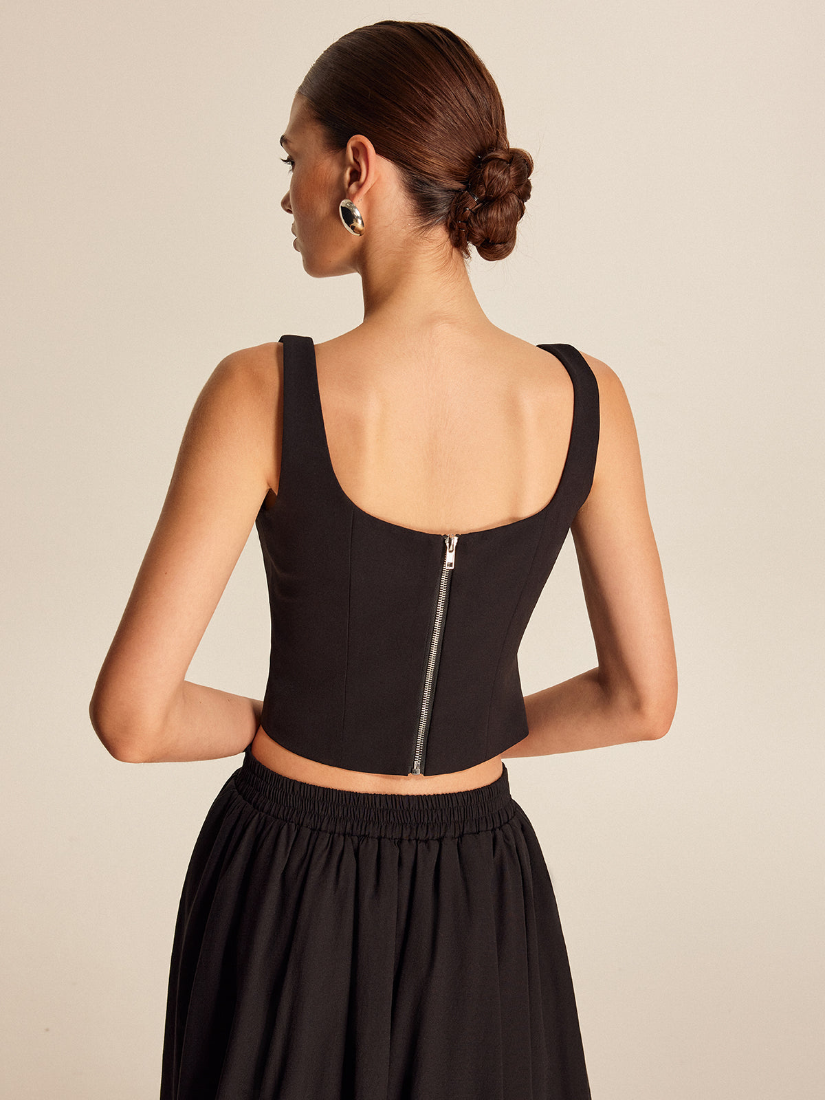Crystal Floral Square Neck Top — Svelte Chic