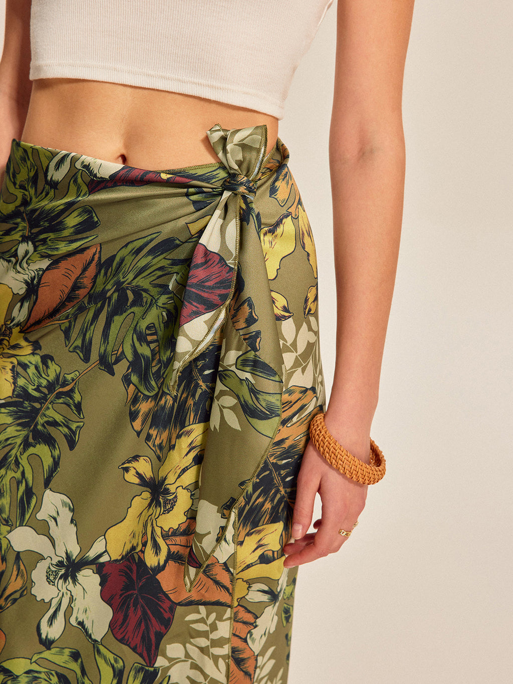 Floral Tie Wrap Maxi Skirt — Svelte Chic