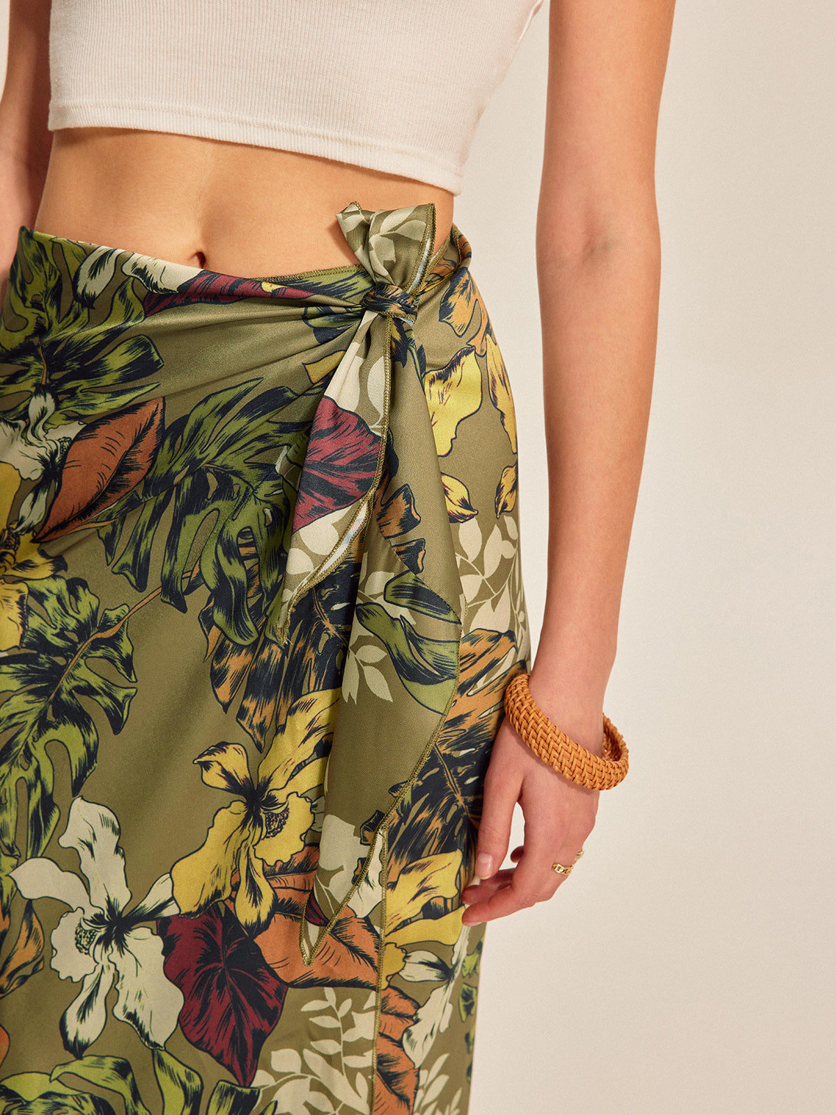 Floral Tie Wrap Maxi Skirt — Svelte Chic