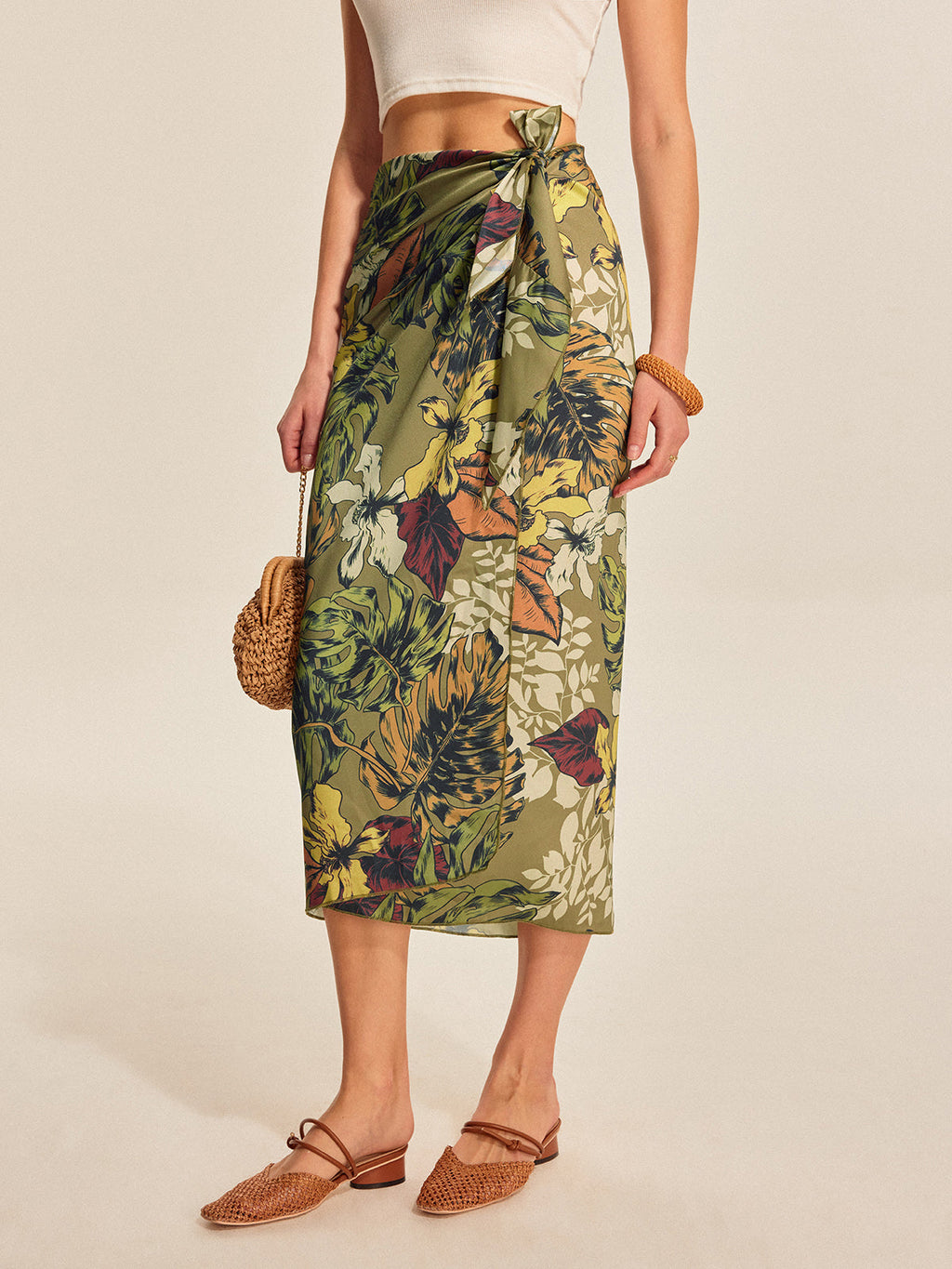 Floral Tie Wrap Maxi Skirt — Svelte Chic