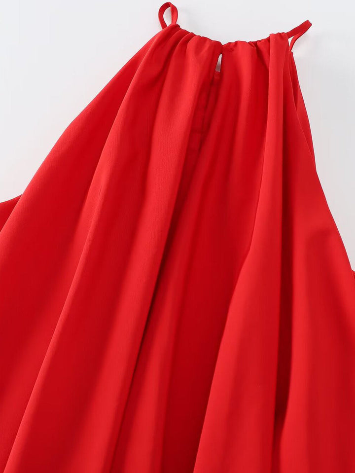 Şık Plise Askılı Elbise