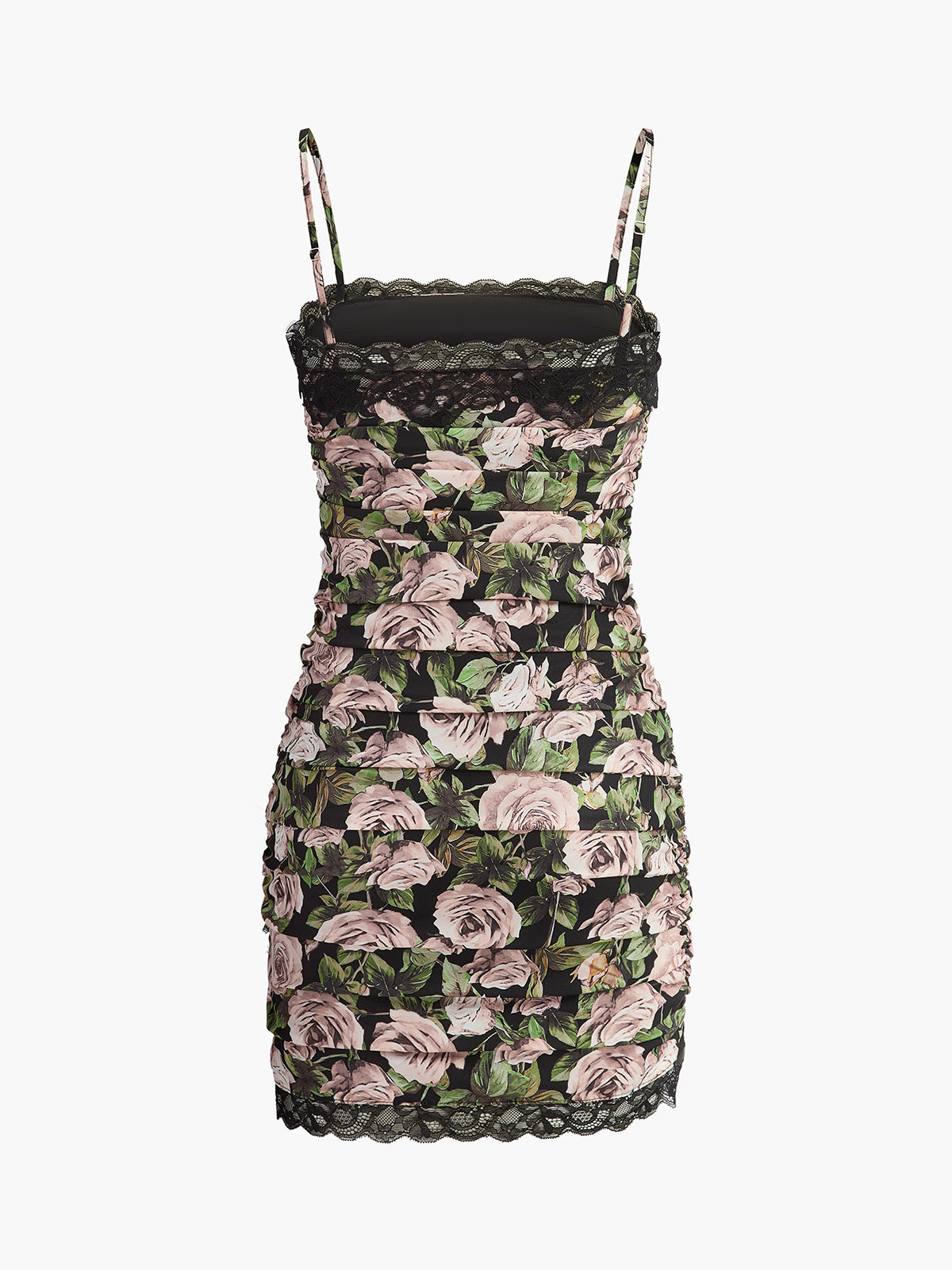 Floral Lace Asymmetric Pleated Mini Dress — Svelte Chic