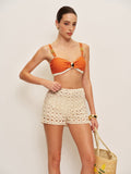 Colour Block Belted Bikini Set in Khaki — Svelte Chic