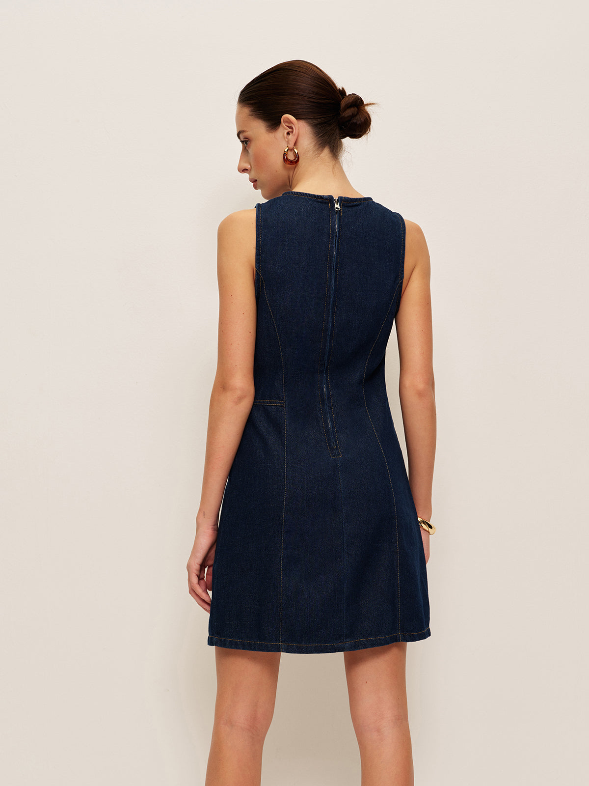 Sleeveless Denim Split Dress — Svelte Chic