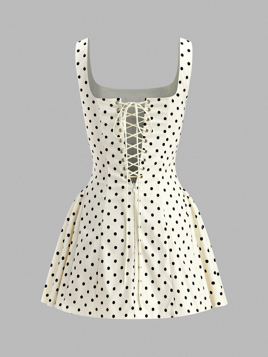 Polka Dot Square Neck Mini Dress — Svelte Chic