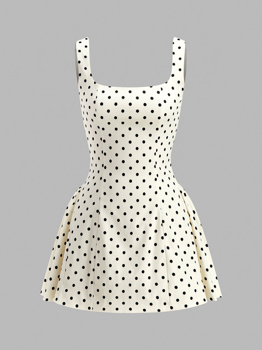 Polka Dot Square Neck Mini Dress — Svelte Chic