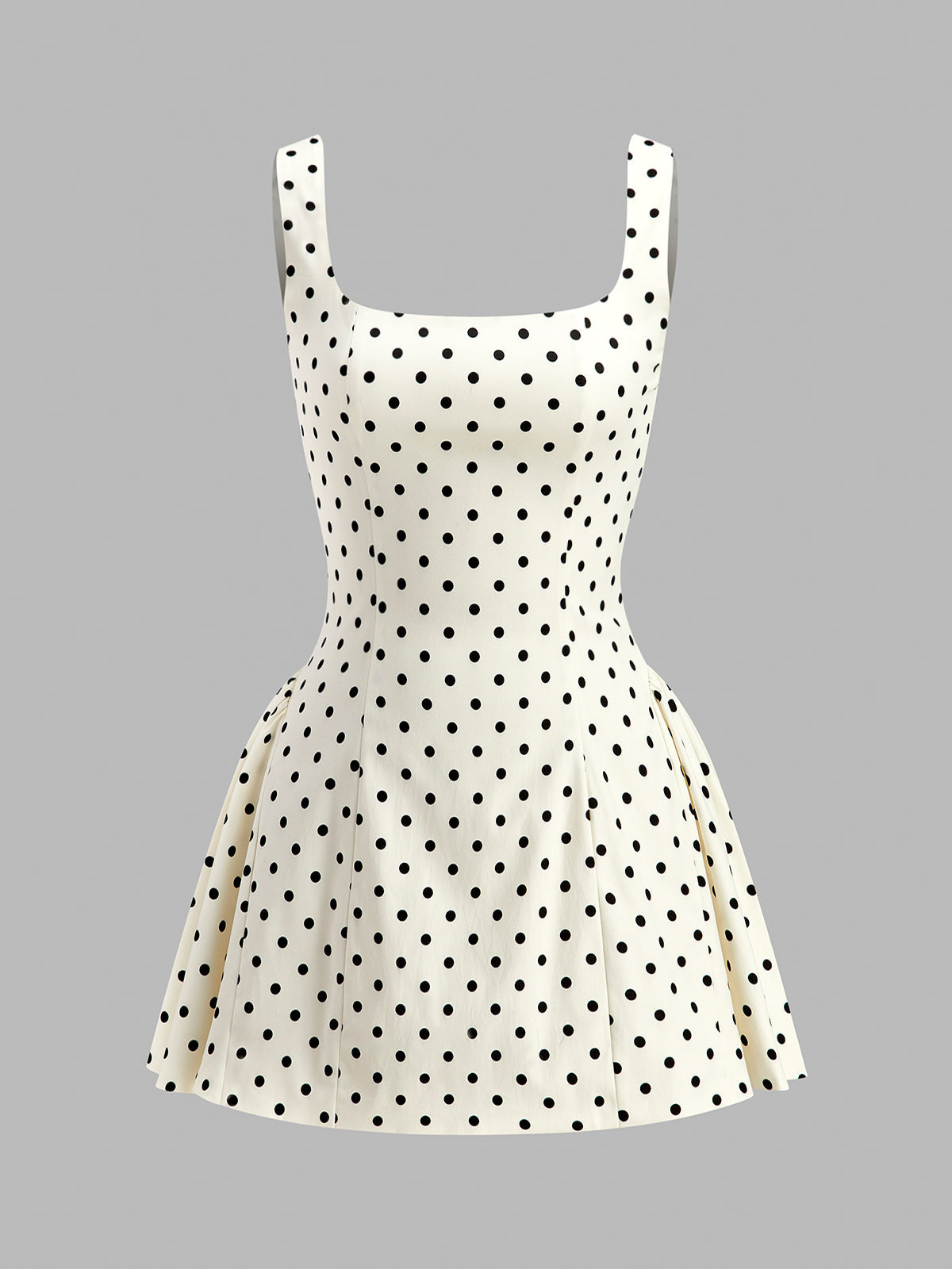 Polka Dot Square Neck Mini Dress — Svelte Chic