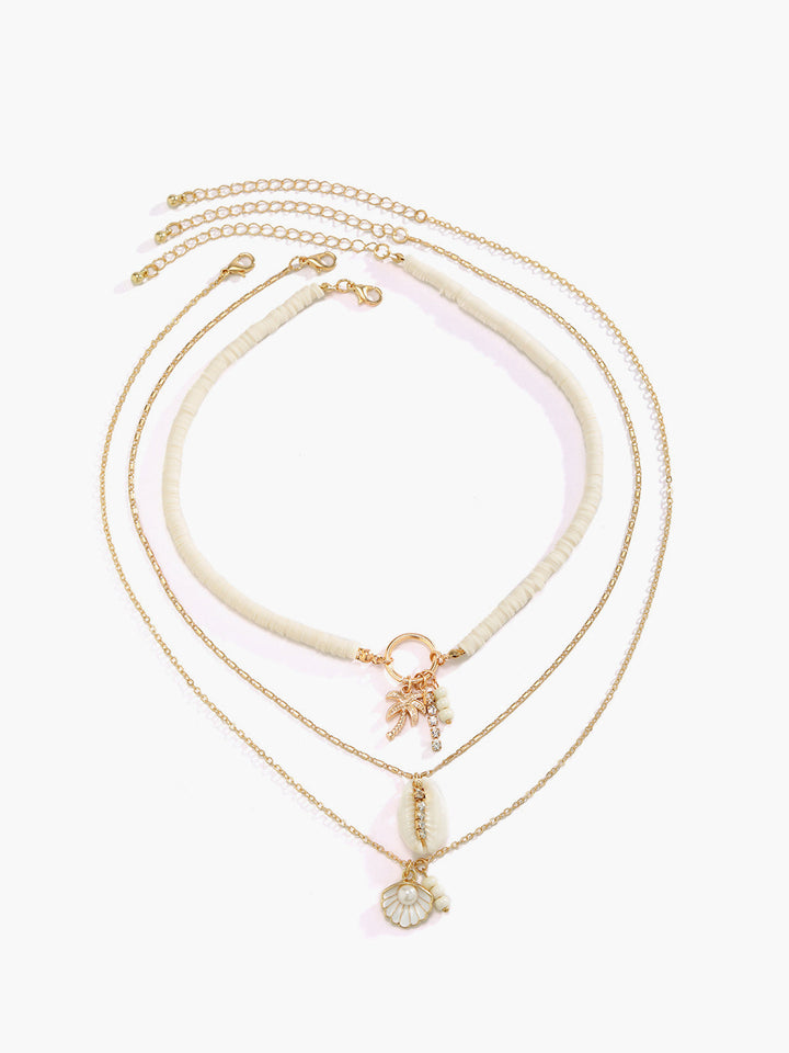 Çarpıcı Üç Katmanlı Kabuk Kolye