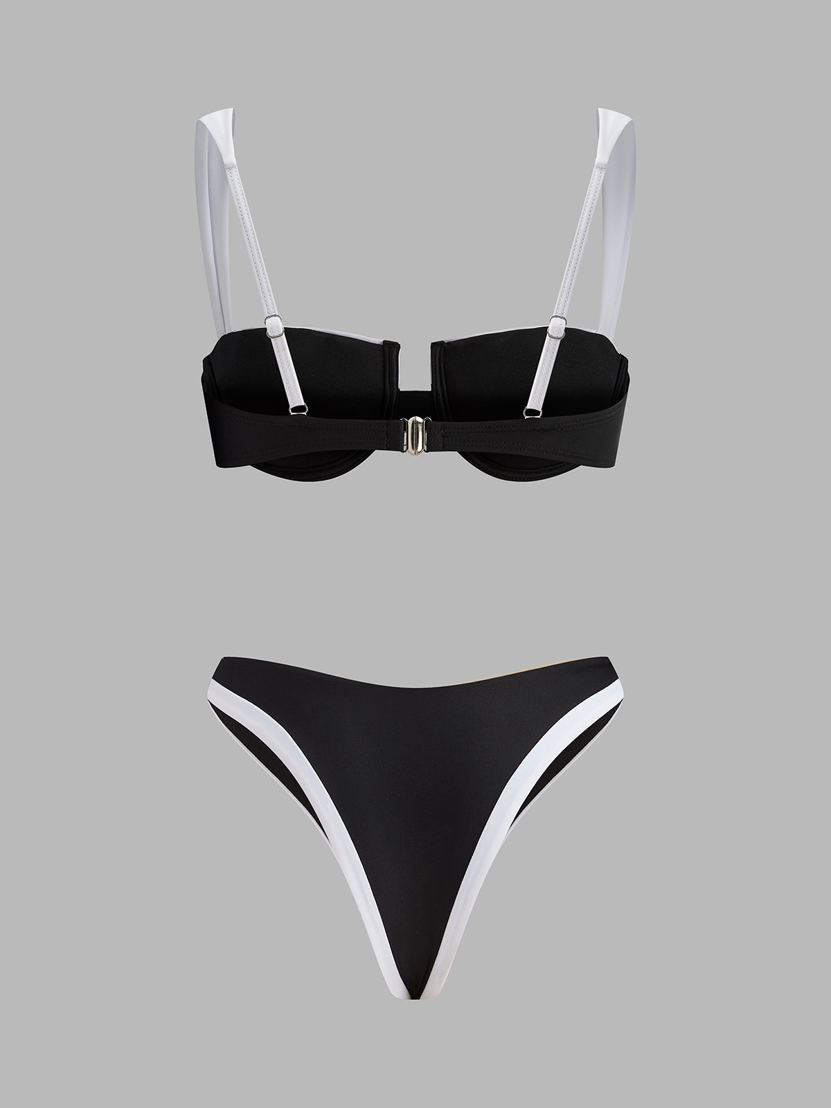 Contrast Trim Cutout Bikini Set — Svelte Chic