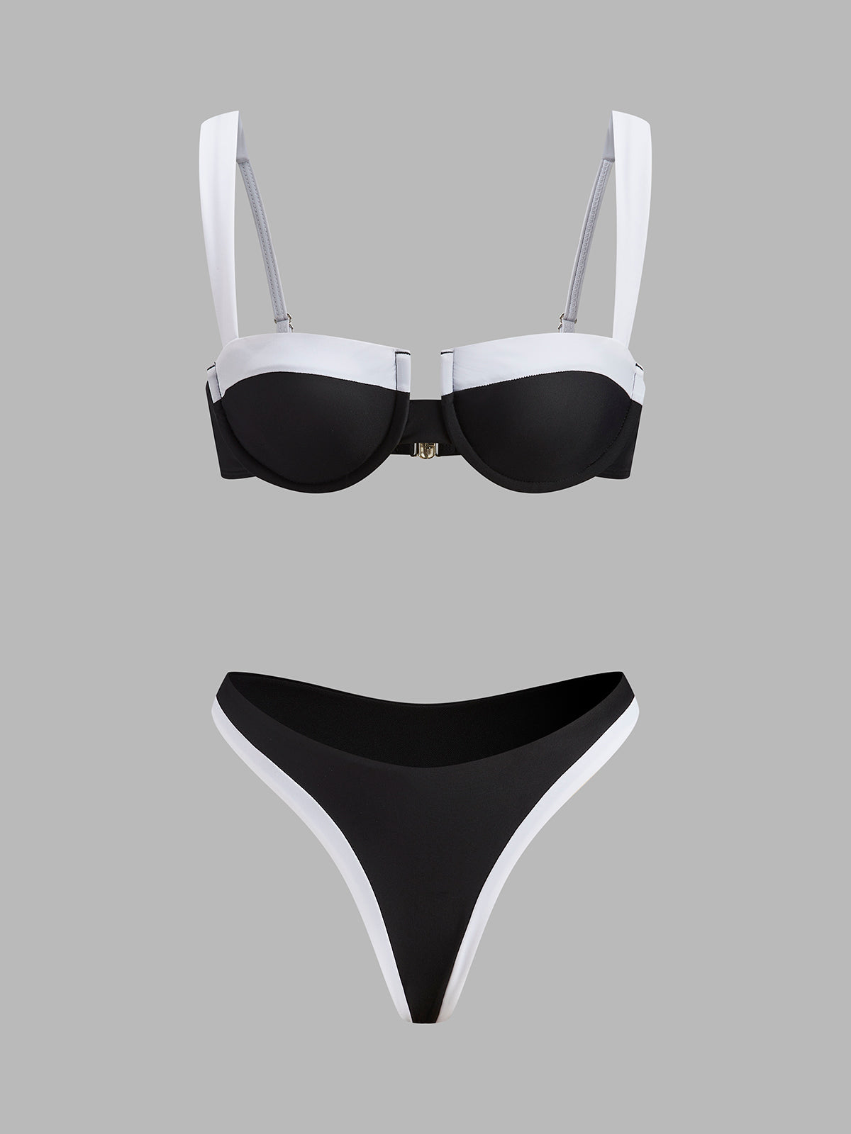 Contrast Trim Cutout Bikini Set — Svelte Chic