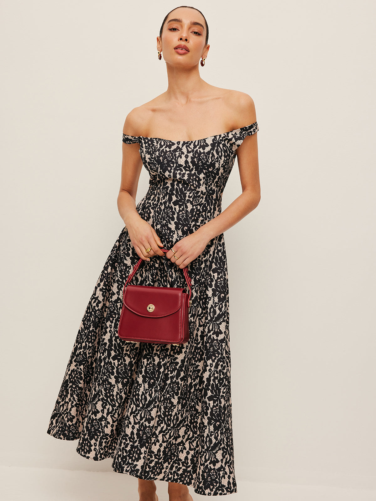 Off Shoulder Floral Maxi Dress — Svelte Chic