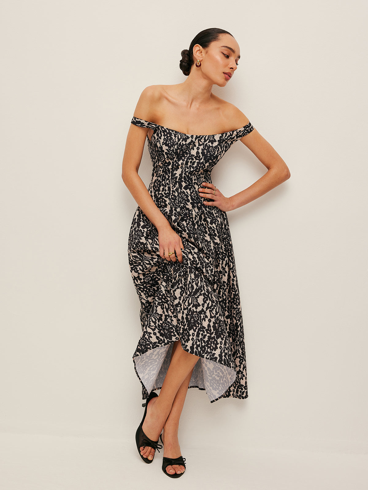Off Shoulder Floral Maxi Dress — Svelte Chic