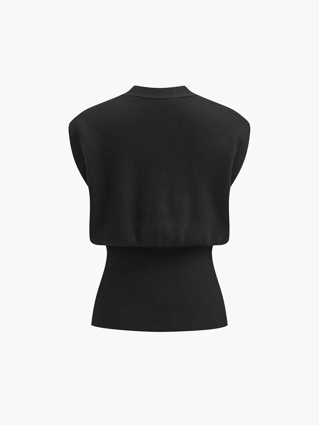 V-Neck Button Knit Vest — Svelte Chic