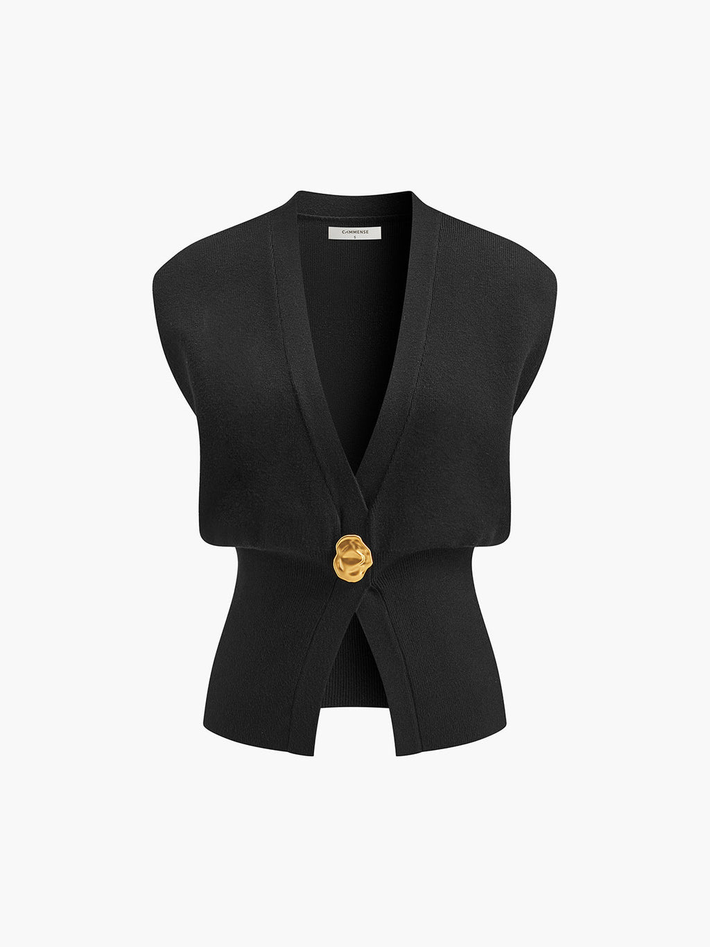 V-Neck Button Knit Vest — Svelte Chic
