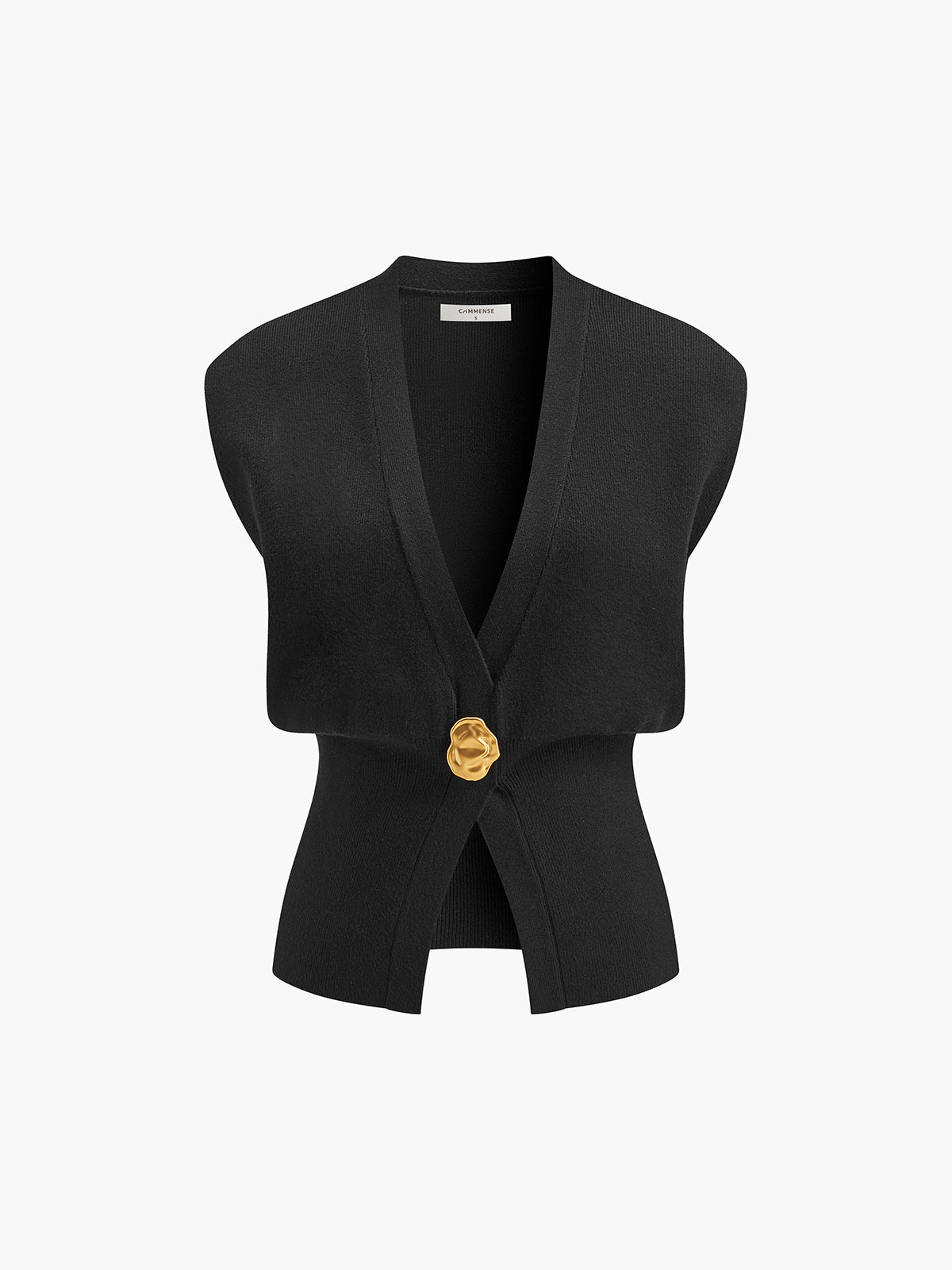 V-Neck Button Knit Vest — Svelte Chic