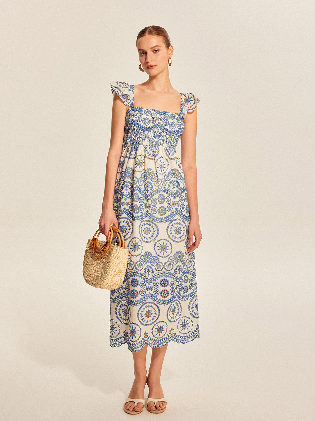 Embroidered Cotton Maxi Dress — Svelte Chic