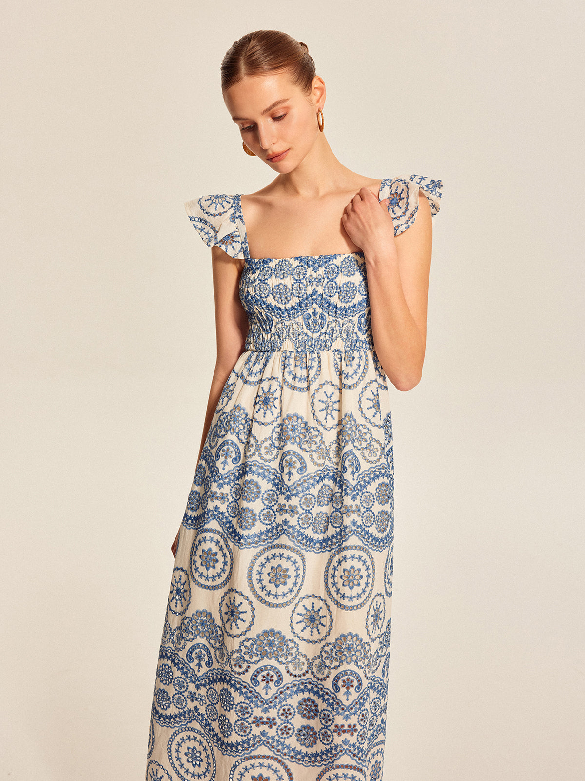 Embroidered Cotton Maxi Dress — Svelte Chic