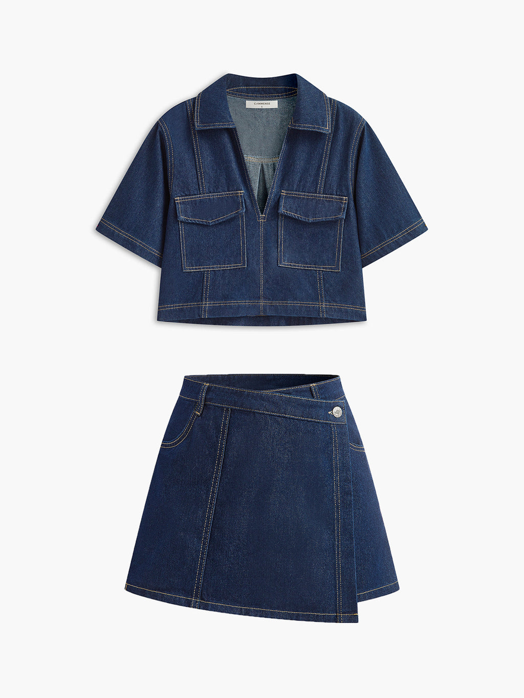 Denim Pocket Short Set — Svelte Chic