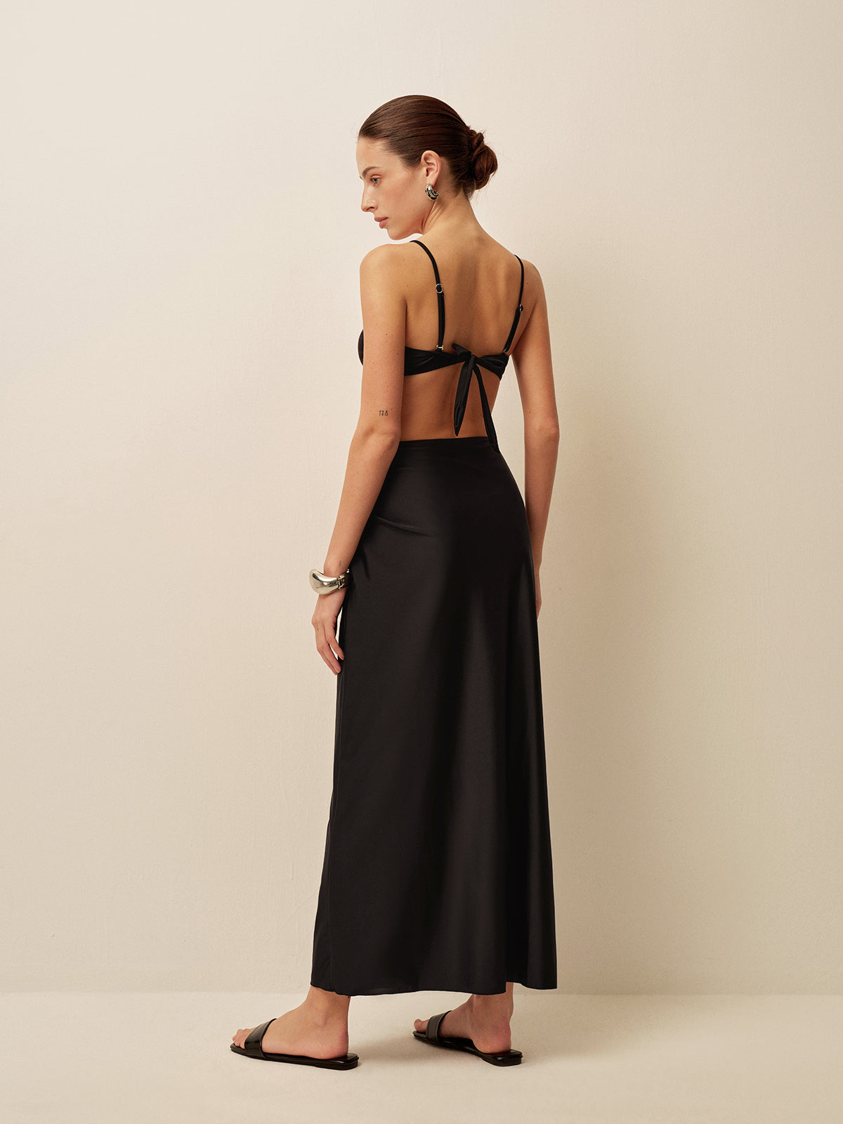 Metal Accent Twist Sarong Skirt — Svelte Chic