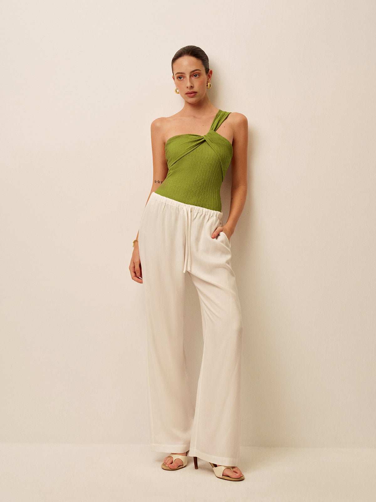 Ruched One Shoulder Swimsuit — Svelte Chic