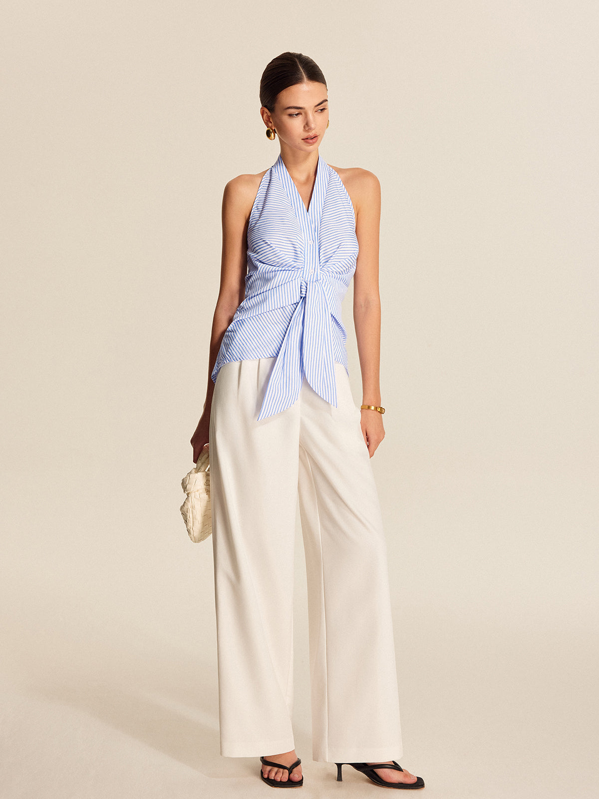Striped Halter Tie Top — Svelte Chic