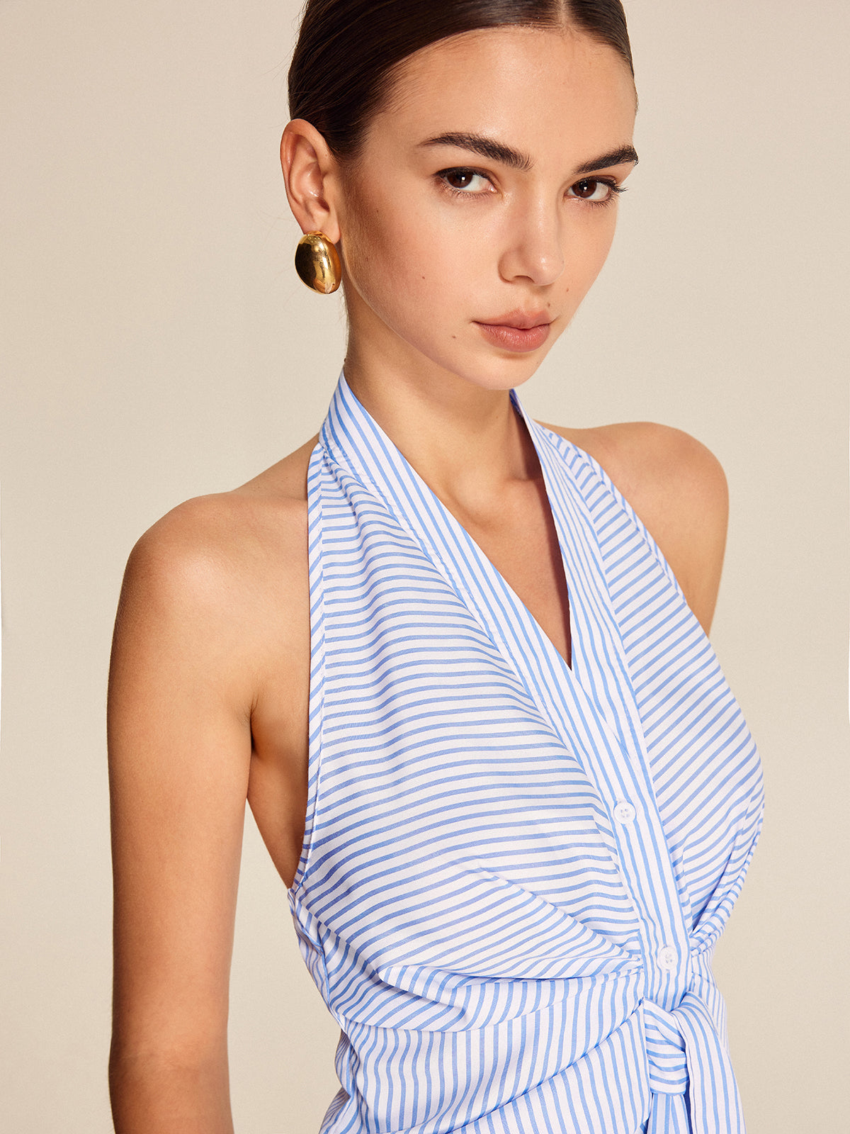 Striped Halter Tie Top — Svelte Chic