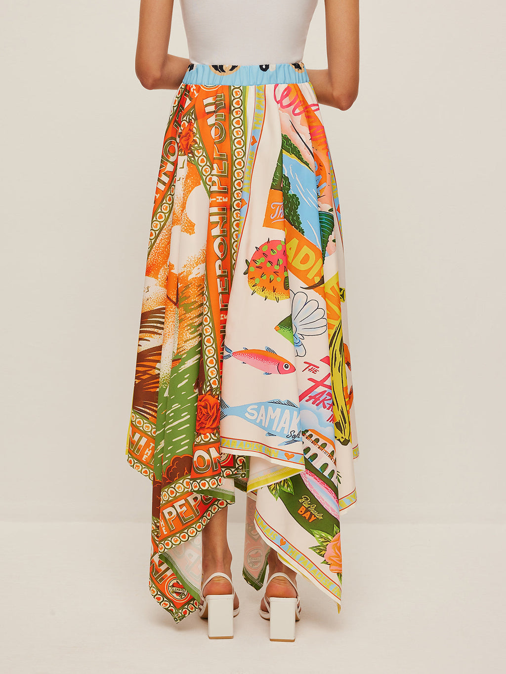 Printed Handkerchief Hem Maxi Skirt — Svelte Chic