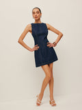 Sleeveless Denim Mini Dress in Blue — Svelte Chic
