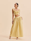 Ruffle Cropped Top and Skirt Set in Yellow — Svelte Chic