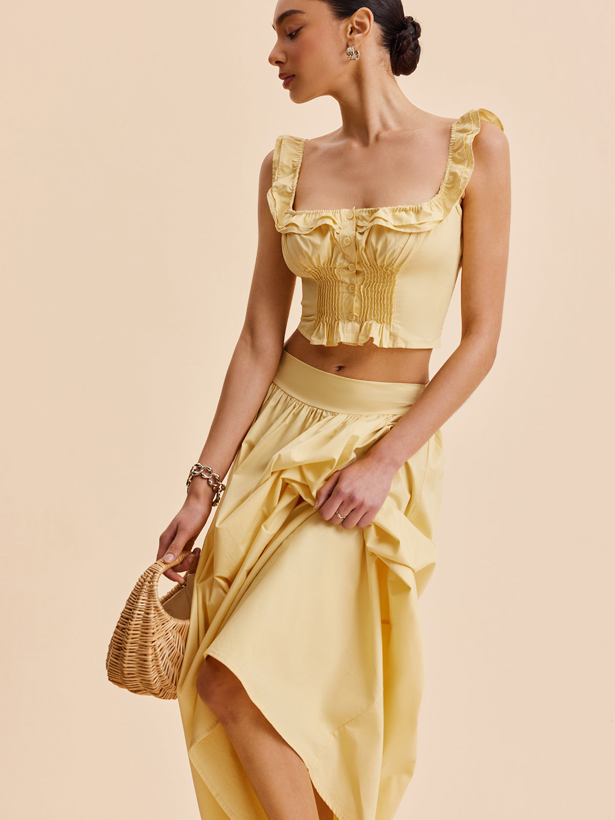 Ruffle Cropped Top and Skirt Set — Svelte Chic