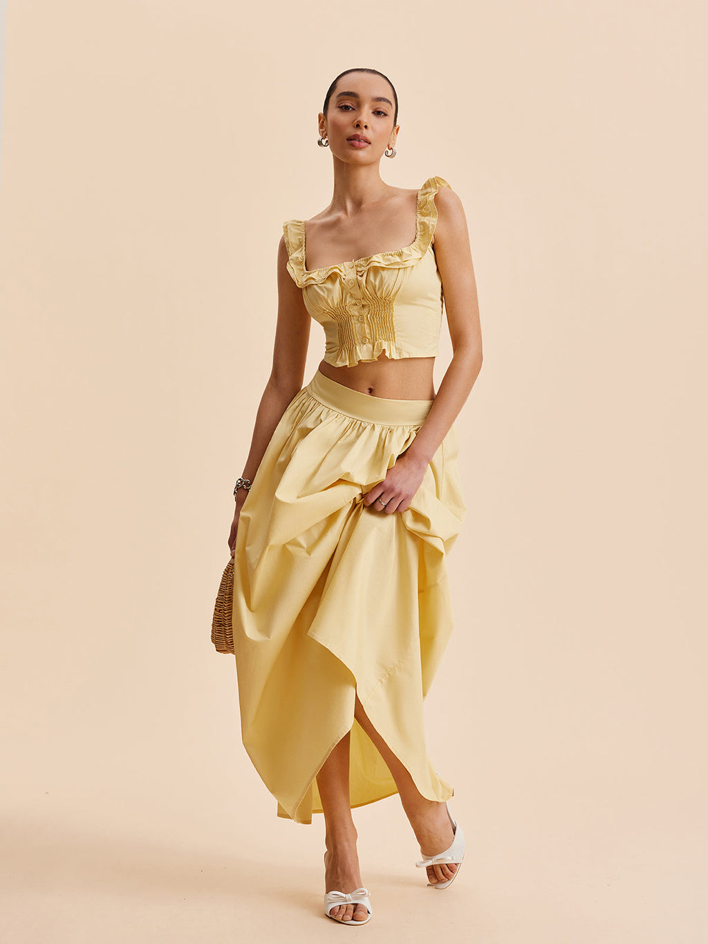 Ruffle Cropped Top and Skirt Set — Svelte Chic