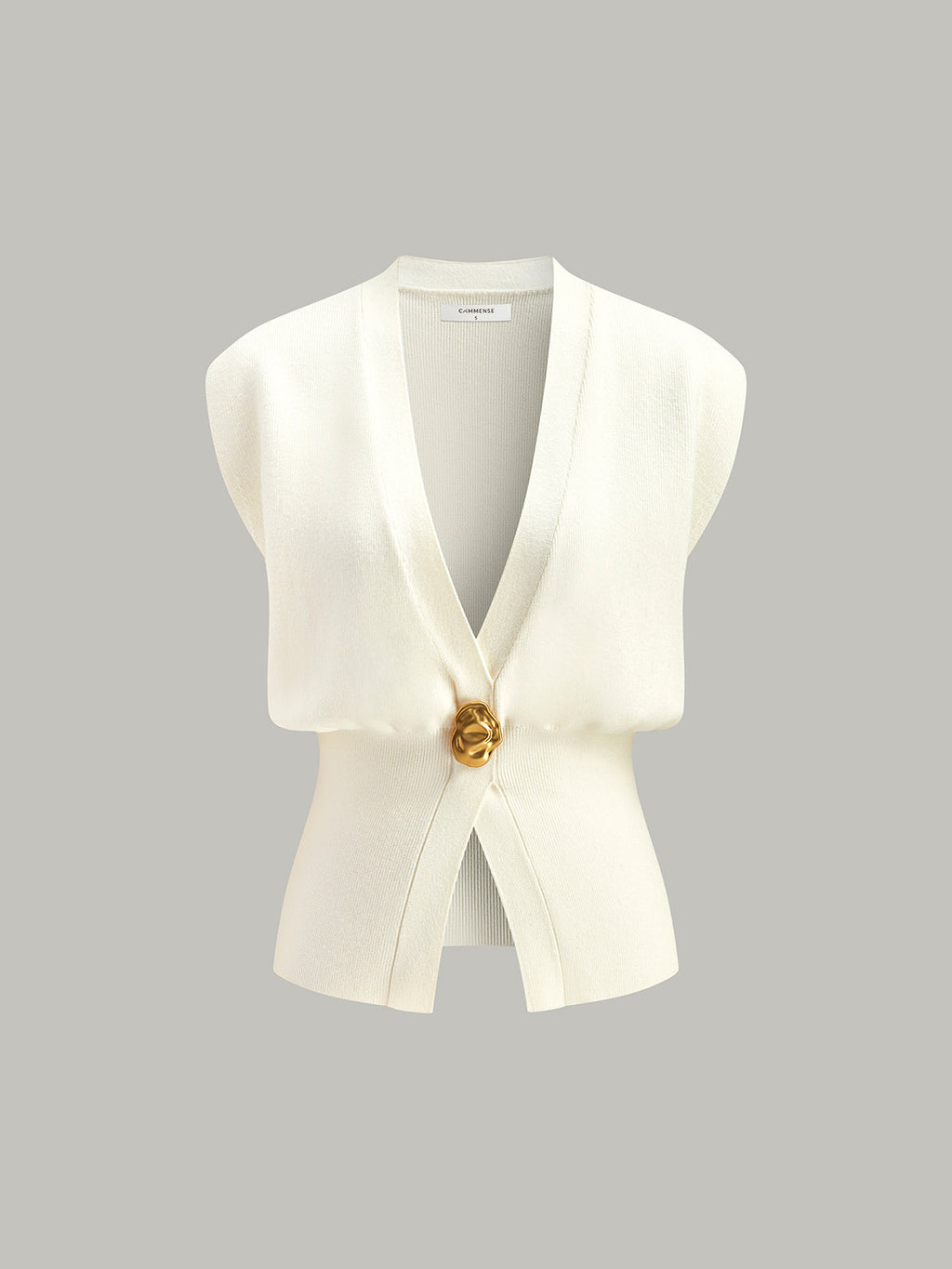 V-Neck Button Knit Vest — Svelte Chic