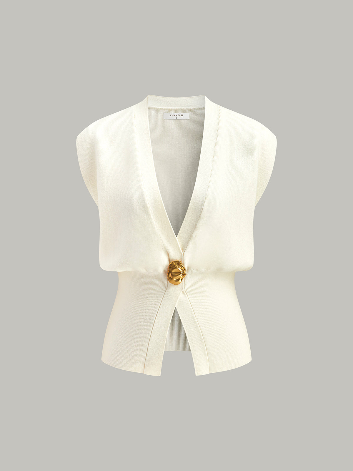 V-Neck Button Knit Vest — Svelte Chic