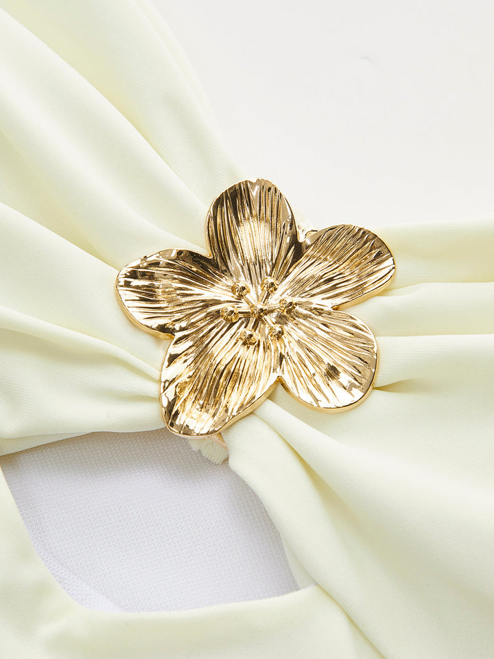 Şık Papyonlu Halter Tek Parça Mayo, Havuz Kenarında Rahat Stil için