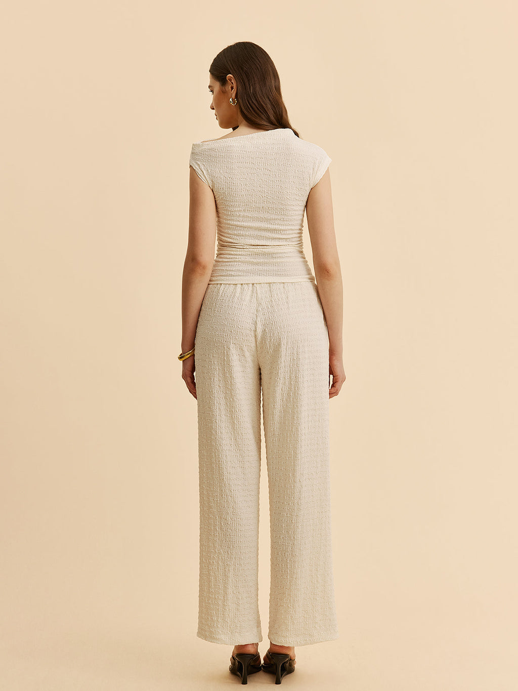Textured Top and Wide Leg Trouser Set — Svelte Chic