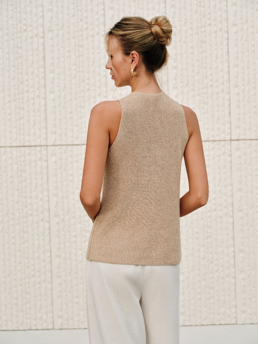 Cross Over Halter Knit Top — Svelte Chic