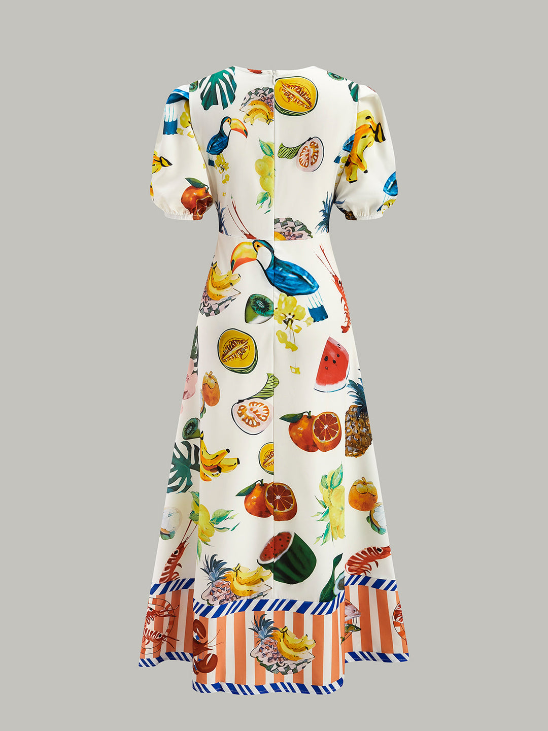 Şık Bohem Tarzı Büzgülü Kol Elbise Göz Alıcı Baskı ile